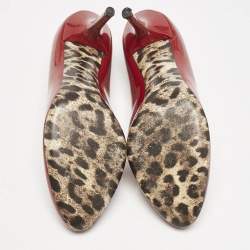 Dolce & Gabbana Dark Red Patent Leather Round Toe Pumps Size 39
