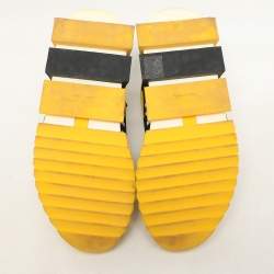 Dolce & Gabbana Yellow/Black Knit Fabric Logo Print Slip On Sneakers Size 40