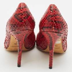 Dolce & Gabbana Red Python Pointed Toe Pumps Size 38