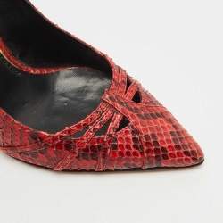 Dolce & Gabbana Red Python Pointed Toe Pumps Size 38