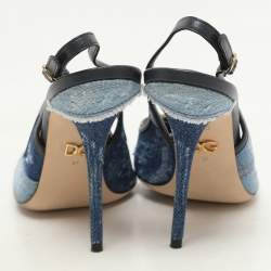 Dolce & Gabbana Blue Denim Devotion Slingback Pumps Size 37