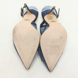 Dolce & Gabbana Blue Denim Devotion Slingback Pumps Size 37
