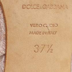 Dolce & Gabbana Pink Lurex Fabric Slingback Pumps Size 37.5