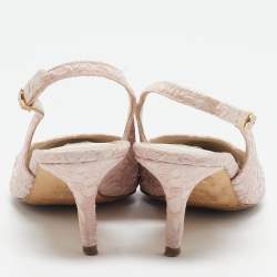 Dolce & Gabbana Pink Lurex Fabric Slingback Pumps Size 37.5