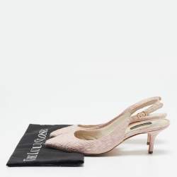 Dolce & Gabbana Pink Lurex Fabric Slingback Pumps Size 37.5