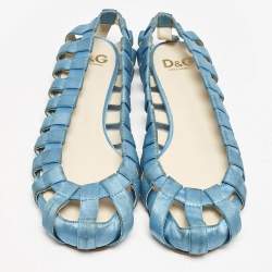 Dolce & Gabbana Blue Satin Ballet Flats Size 40