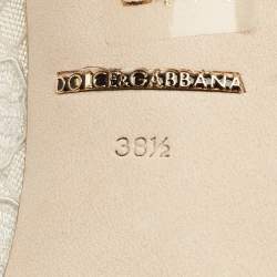 Dolce & Gabbana Off White Lace and Mesh Bellucci Pumps Size 38.5