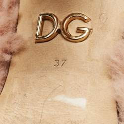 Dolce & Gabbana Old Rose Faux Fur Pumps Size 37.5