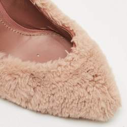 Dolce & Gabbana Old Rose Faux Fur Pumps Size 37.5