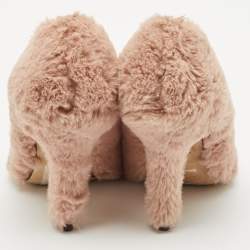 Dolce & Gabbana Old Rose Faux Fur Pumps Size 37.5