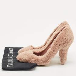 Dolce & Gabbana Old Rose Faux Fur Pumps Size 37.5
