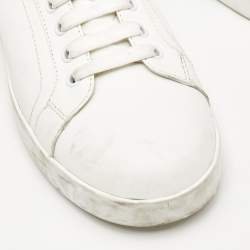 Pre Owned Dolce & Gabbana White Leather Portofino Sneakers Size 39