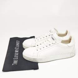 Pre Owned Dolce & Gabbana White Leather Portofino Sneakers Size 39