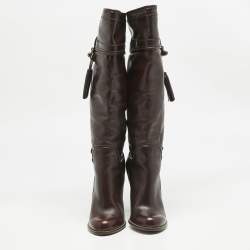 Dolce & Gabbana Brown Leather Knee Length Boots Size 39.5