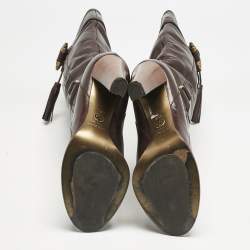 Dolce & Gabbana Brown Leather Knee Length Boots Size 39.5