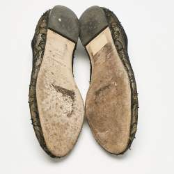Dolce & Gabbana Black Lace Smoking Slippers Size 37.5