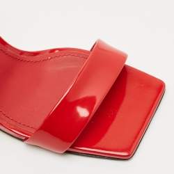 Pre Owned Dolce & Gabbana Red Leather Keira Ankle Strap Sandals Size 40