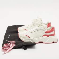 Dolce & Gabbana White/Pink Leather Daymaster Sneakers Size 39