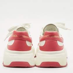 Dolce & Gabbana White/Pink Leather Daymaster Sneakers Size 39