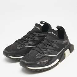 Dolce & Gabbana Black Mesh and Rubber Sorrento Lace Up Sneakers Size 43.5