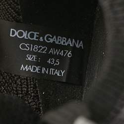 Dolce & Gabbana Black Mesh and Rubber Sorrento Lace Up Sneakers Size 43.5