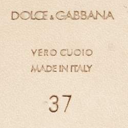 Dolce & Gabbana Multicolor Brocade Fabric Flat Slides Size 37
