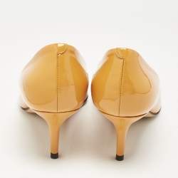 Dolce & Gabbana Orange Patent Leather Pointed Toe Pumps Size 37