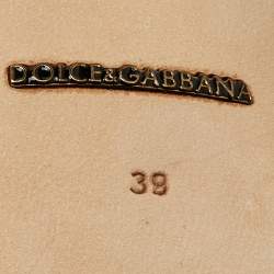 Dolce & Gabbana Multicolor Banana Leaf Print Satin Crystal Embellished Pumps Size 39