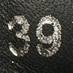 Pre Owned Dolce & Gabbana Black Leather Portofino Embellished Low Top Sneakers Size 39