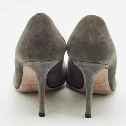 Dolce & Gabbana Grey Suede Crystal Embellished Pointed Toe Pumps Size 40