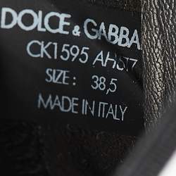 Dolce & Gabbana Black Fabric Sorrento Slip On Sneakers Size 38.5