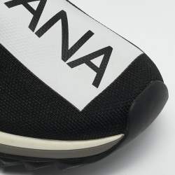 Dolce & Gabbana Black Fabric Sorrento Slip On Sneakers Size 38.5