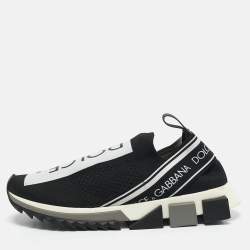 Dolce & Gabbana Black Fabric Sorrento Slip On Sneakers Size 38.5