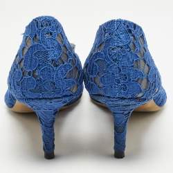 Pre Owned Dolce & Gabbana Blue Lace Bellucci Pumps Size 38