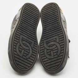 Pre Owned Dolce & Gabbana Black Leather Portofino Low Top Sneakers Size 39.5