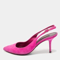 Dolce & Gabbana Pink Suede Pointed Toe Slingback Pumps Size 39