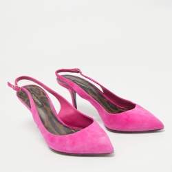 Dolce & Gabbana Pink Suede Pointed Toe Slingback Pumps Size 39