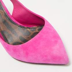 Dolce & Gabbana Pink Suede Pointed Toe Slingback Pumps Size 39