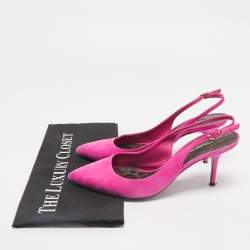 Dolce & Gabbana Pink Suede Pointed Toe Slingback Pumps Size 39