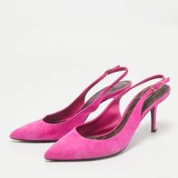 Dolce & Gabbana Pink Suede Pointed Toe Slingback Pumps Size 39