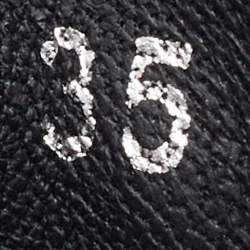 Dolce & Gabbana Silver/Black Leather Low Top Sneakers Size 35