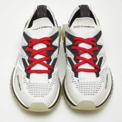 Pre Owned Dolce & Gabbana Black Knit Fabric Sorrento Sneakers Size 40