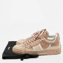 مملوكة مسبقًا حذاء رياضي دولتشي أند غابانا 2 زيرو كاستوم جلد بيج برباط مقاس 41