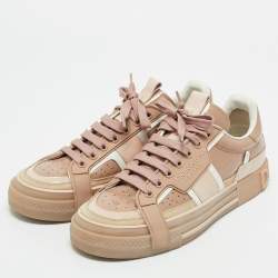 مملوكة مسبقًا حذاء رياضي دولتشي أند غابانا 2 زيرو كاستوم جلد بيج برباط مقاس 41