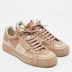 مملوكة مسبقًا حذاء رياضي دولتشي أند غابانا 2 زيرو كاستوم جلد بيج برباط مقاس 41