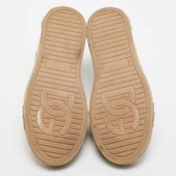 مملوكة مسبقًا حذاء رياضي دولتشي أند غابانا 2 زيرو كاستوم جلد بيج برباط مقاس 41