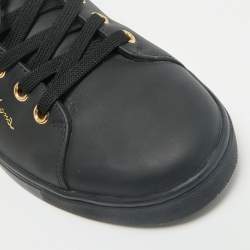 Dolce & Gabbana Black Leather Portofino Low Top Sneakers Size  40