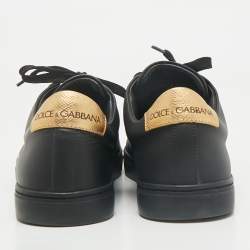 Dolce & Gabbana Black Leather Portofino Low Top Sneakers Size  40