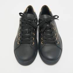 Dolce & Gabbana Black Leather Portofino Low Top Sneakers Size  40