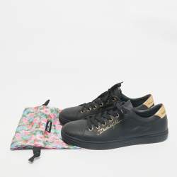 Dolce & Gabbana Black Leather Portofino Low Top Sneakers Size  40